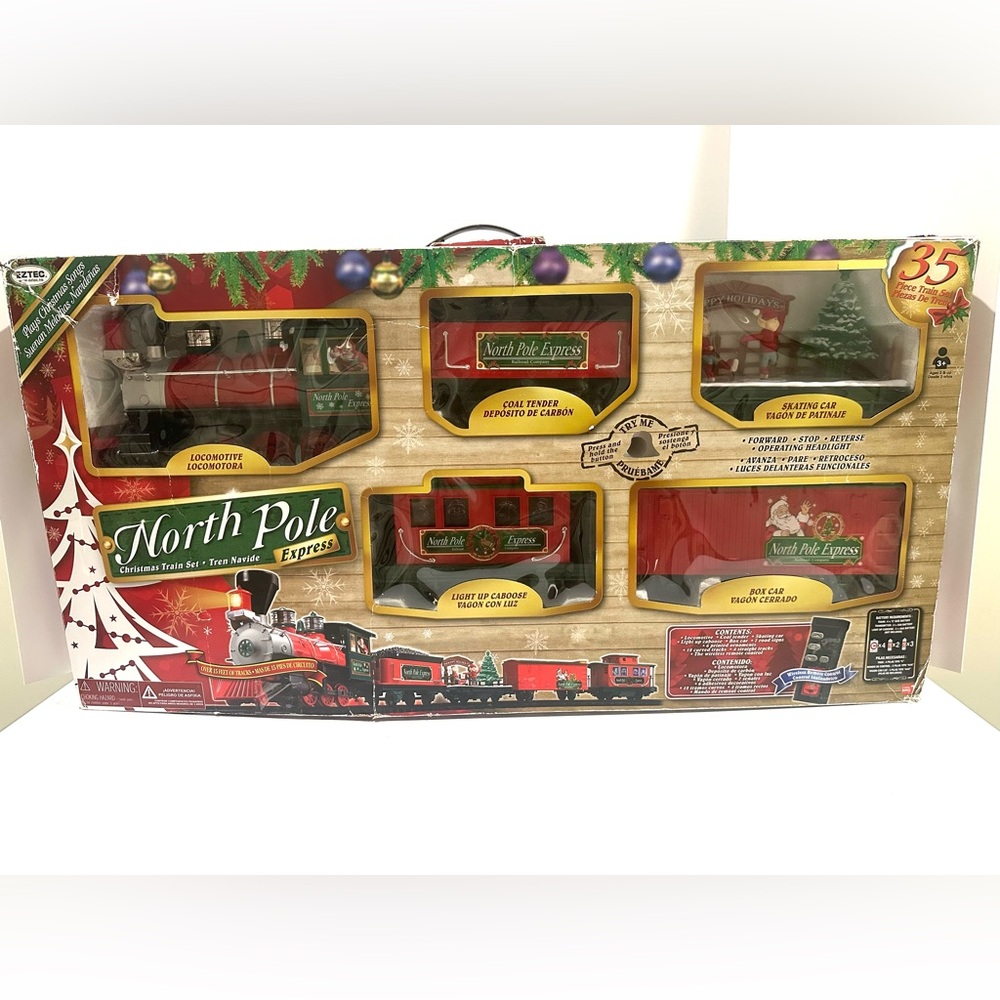Eztec 35 Pc. Elves NORTH POLE EXPRESS Christmas Train Set WORKS No Remote Read!